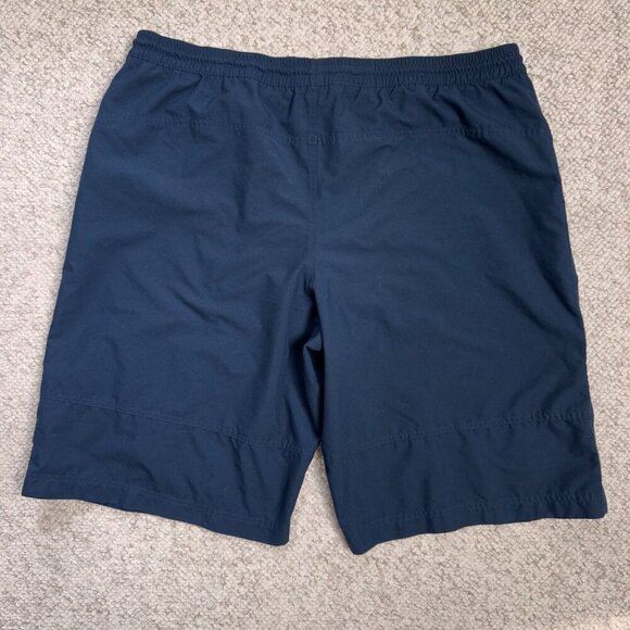 Nike Shorts Mens XXL Navy Blue Mesh Lined Swim Trunks Zip Pockets - Picture 2 of 12